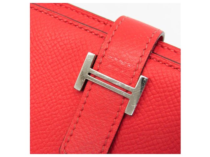 Hermès Bearn Soufflé Lange Geldbörse in Lachsrosa Pink - Ansicht 11