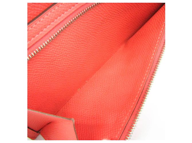 Hermès Bearn Soufflé Lange Geldbörse in Lachsrosa Pink - Ansicht 6