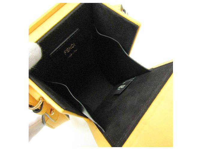 Borsa a spalla in pelle donna Fendi Box 7VA519 Giallo - vista 3