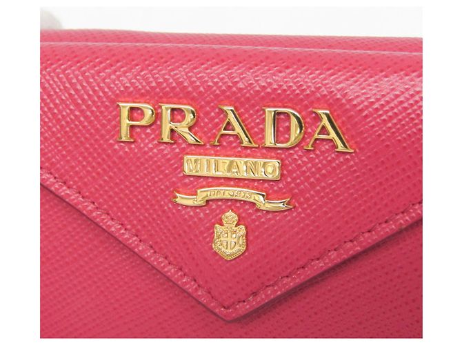 Prada Saffiano Leder Geldbörse Pink - Ansicht 9