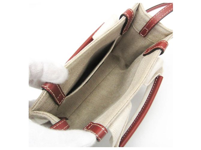 Bolso de Hombro Chloé Woody Mini Beige Claro - vista 3
