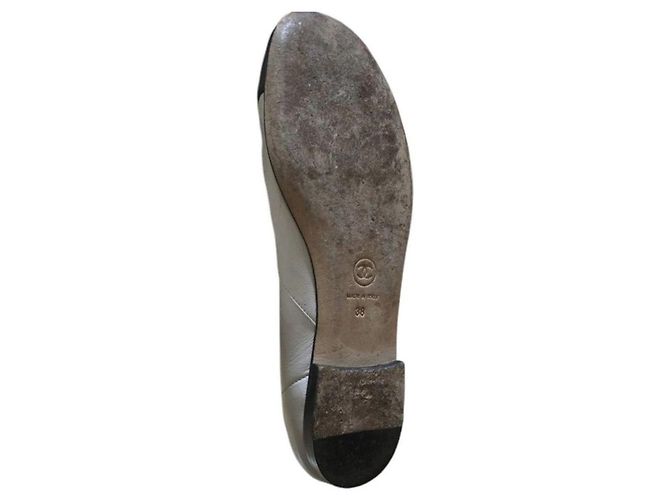 Botas de cuero blanco Chanel sobre la rodilla con punta negra Negro - vista 4
