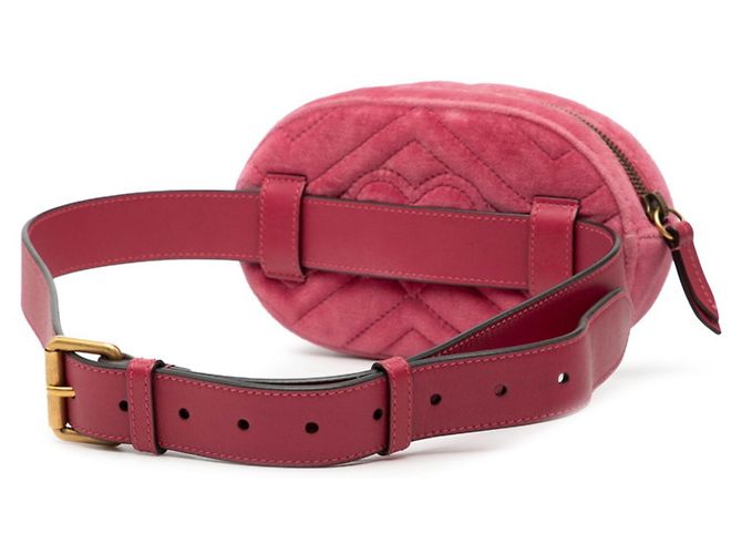 Borsa a tracolla trapuntata Gucci GG Marmont Rosa - vista 2