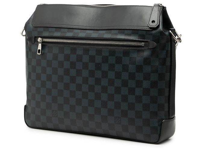 Borsa a tracolla Louis Vuitton Damier Cobalt Greenwich Nero Blu navy - vista 2