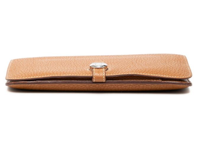 Billetera bi-fold Hermès Dogon GM de cuero Togo marrón Castaño - vista 3