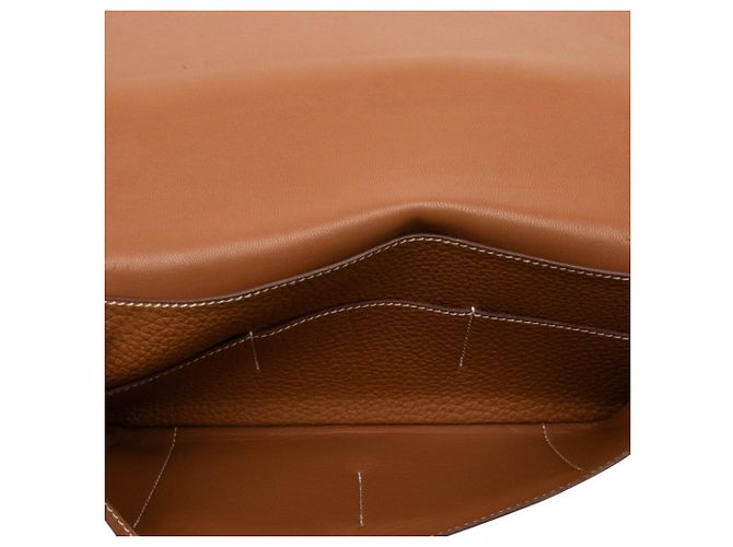 Billetera bi-fold Hermès Dogon GM de cuero Togo marrón Castaño - vista 4