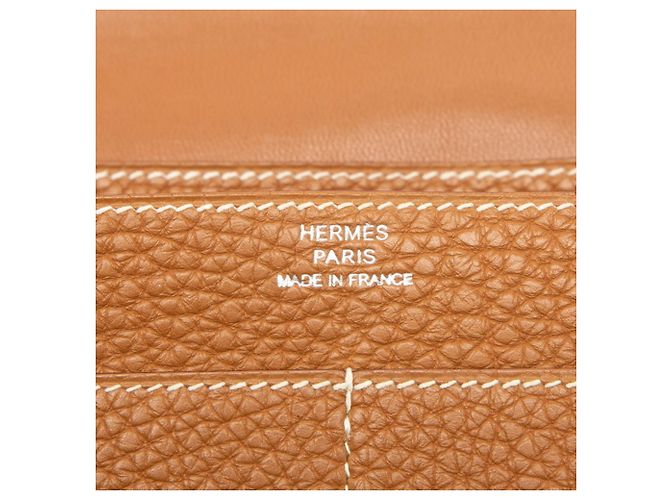 Billetera bi-fold Hermès Dogon GM de cuero Togo marrón Castaño - vista 5