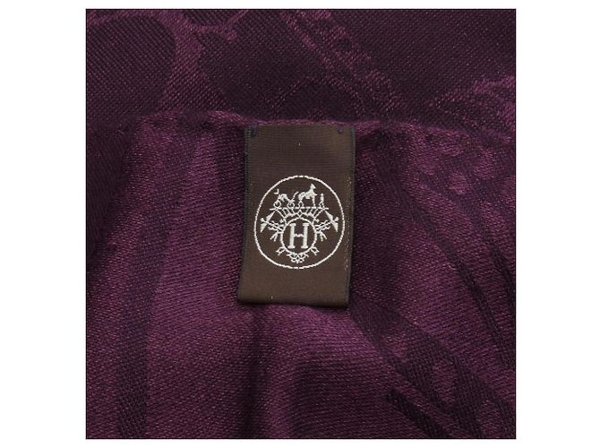 Stola in seta e cashmere New Libris Hermès Porpora - vista 2
