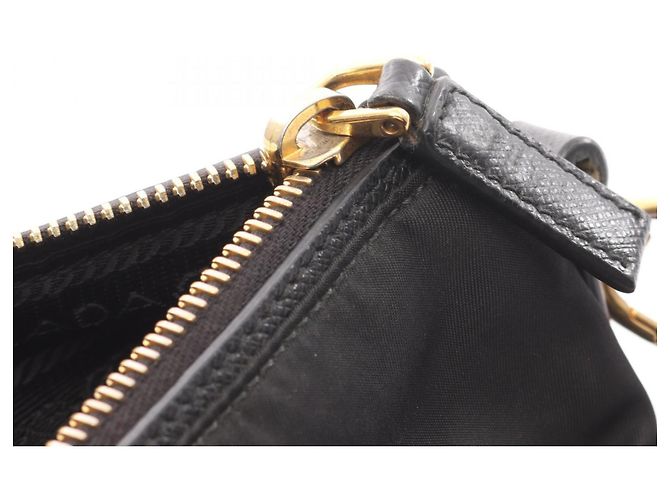 Borsa tote in nylon e pelle Saffiano Prada Nero Multicolore - vista 8