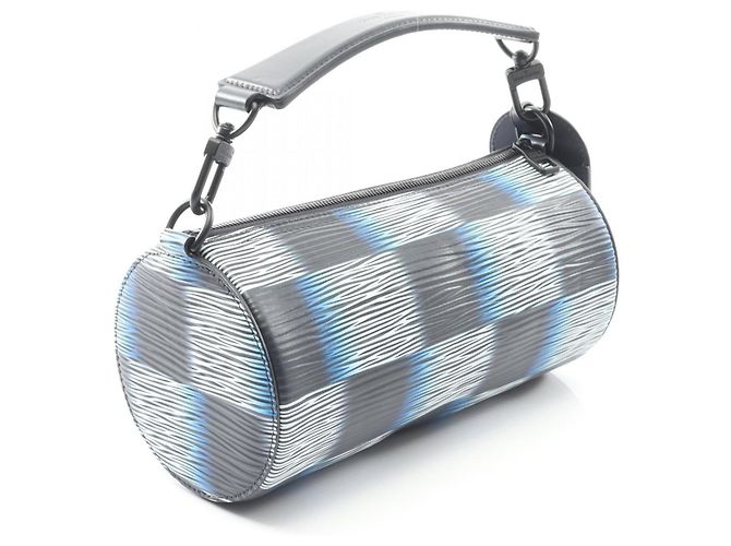 Borsa Louis Vuitton Soft Polochon PM Nero Blu - vista 2