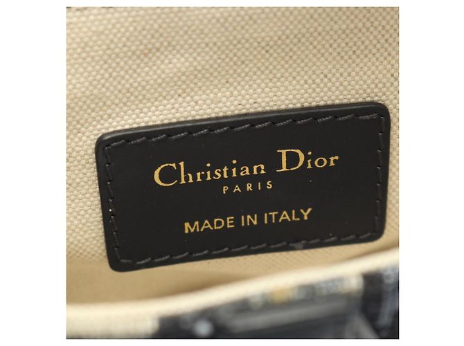 Borsa a tracolla Mini Jacquard Oblique Christian Dior Crudo Blu navy - vista 4