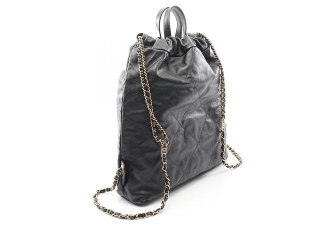 Chanel 22 Große Leder-Rucksack Schwarz - Ansicht 2