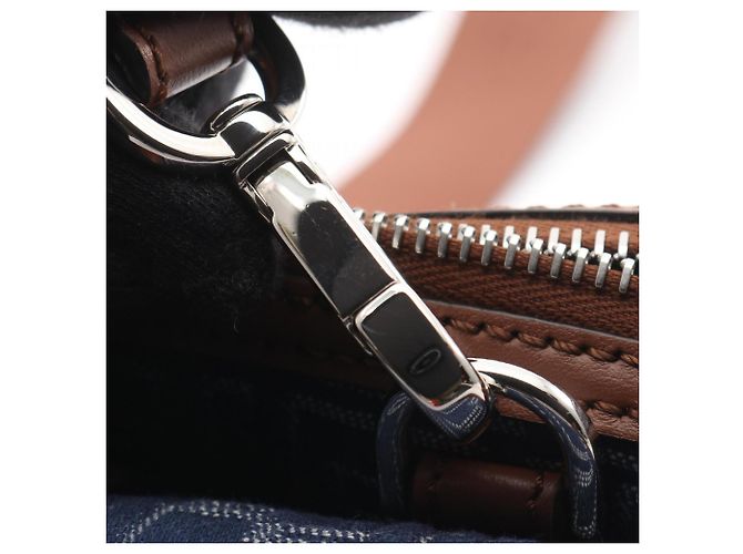 Borsa a Spalla Fendi Double Baguette Zucca Marrone Blu navy - vista 8