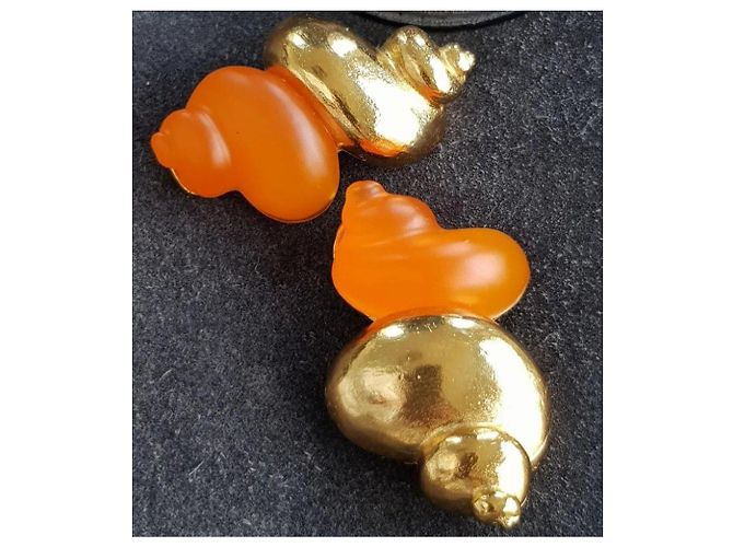 Orecchini a clip Christian Dior D'oro Arancione - vista 2