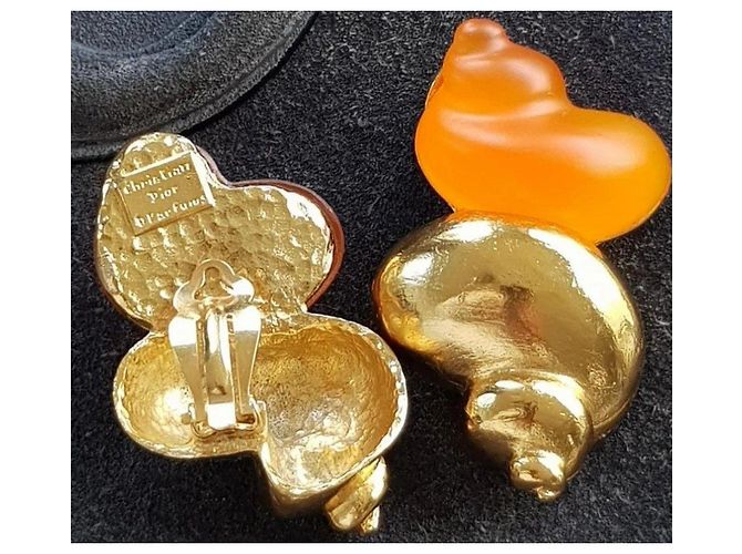 Orecchini a clip Christian Dior D'oro Arancione - vista 3