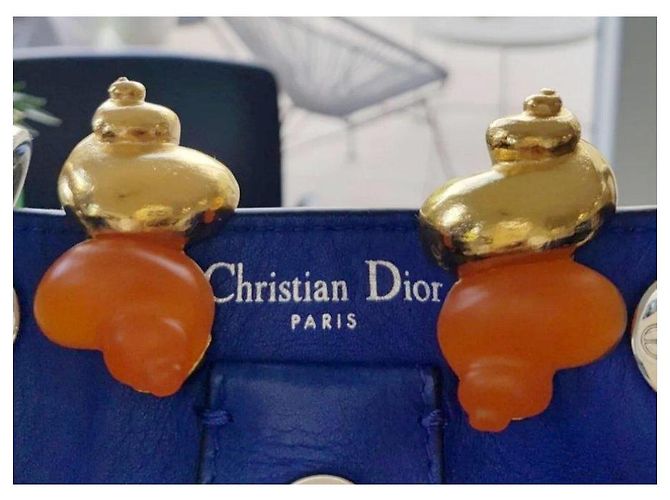 Orecchini a clip Christian Dior D'oro Arancione - vista 4