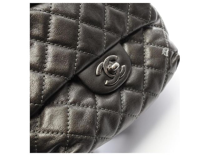 Timeless Chanel Matelasse Backpack in Gray Calfskin Brown - view 9