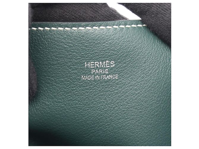 Borsa tote Hermès Neo Double Sens 35 Nero Verde - vista 5