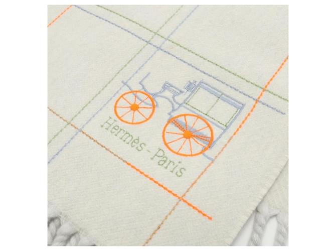 Sciarpa in cashmere Berline Clan Blode di Hermès Marrone Blu Multicolore - vista 3