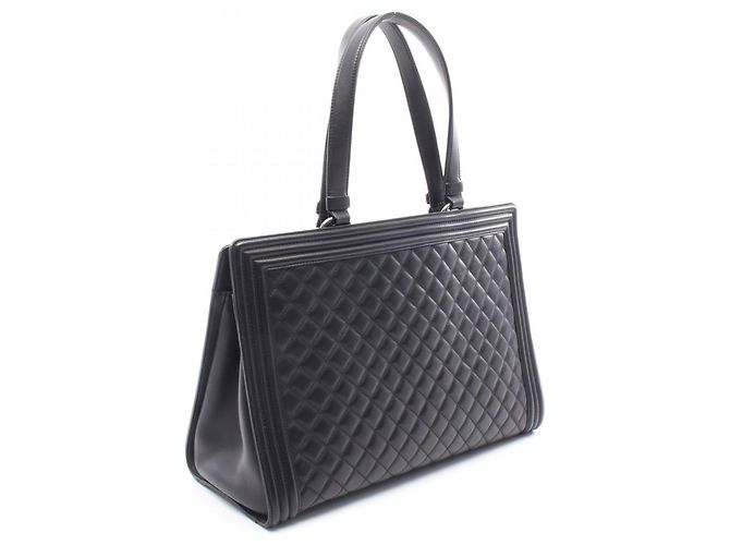 Chanel Boy große matelassierte Tote-Tasche Schwarz - Ansicht 2