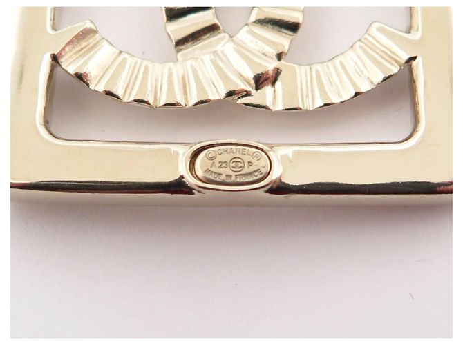 NUOVE ORECCHINI CHANEL LOGO CC QUADRATO STRASS ORO D'oro - vista 4