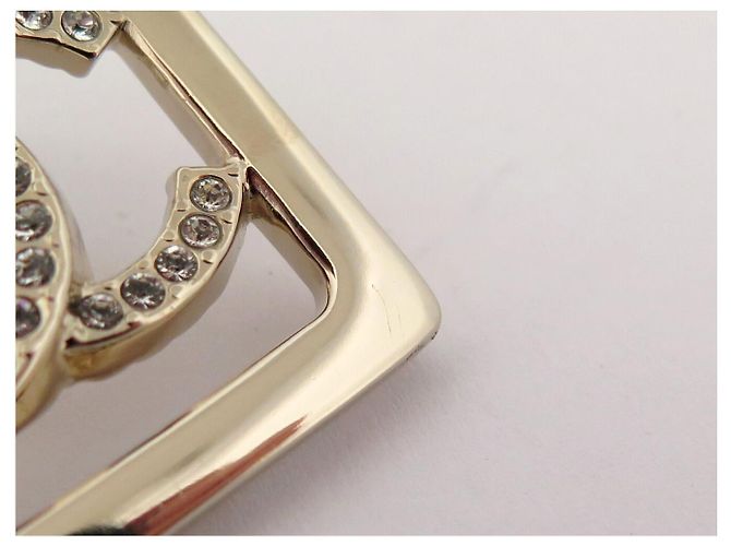 NUOVE ORECCHINI CHANEL LOGO CC QUADRATO STRASS ORO D'oro - vista 5