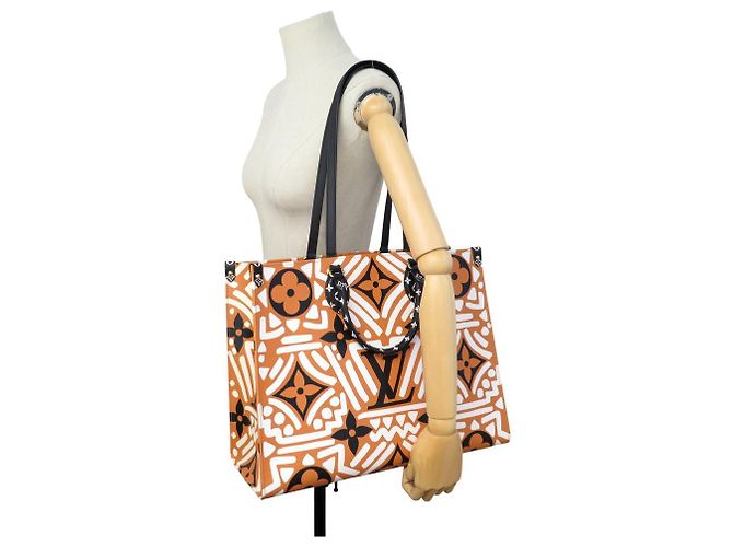 NUOVO BORSO A MANO LOUIS VUITTON ONTHEGO GM TOILE MONOGRAM CRAFTY M45359 Arancione - vista 7