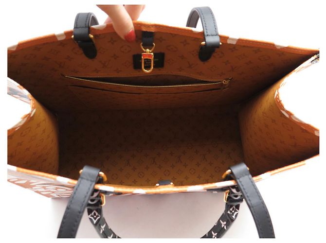 NUOVO BORSO A MANO LOUIS VUITTON ONTHEGO GM TOILE MONOGRAM CRAFTY M45359 Arancione - vista 9