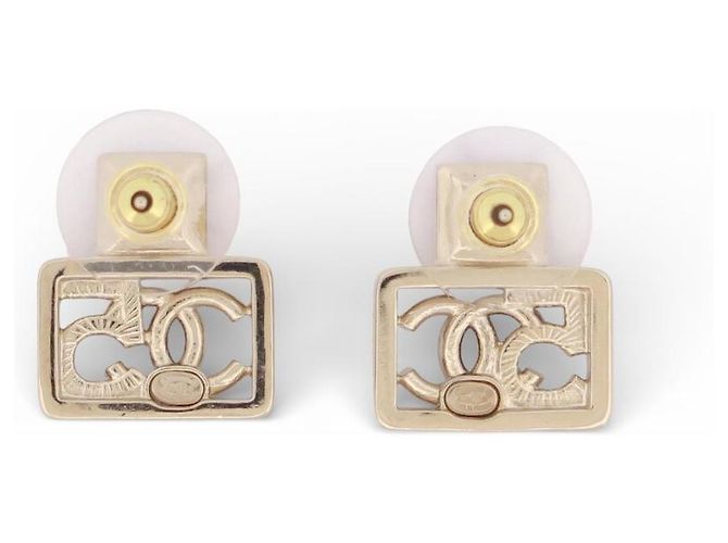 NEUE CHANEL CC LOGO QUADRAT NUMMER 5 ROSA STEIN OHRRINGE Golden - Ansicht 2