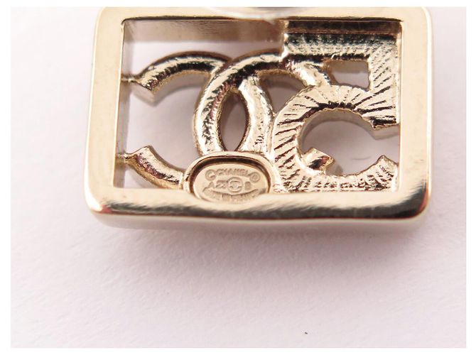 NEUE CHANEL CC LOGO QUADRAT NUMMER 5 ROSA STEIN OHRRINGE Golden - Ansicht 4