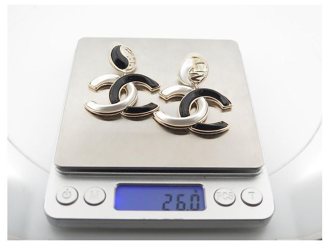NEUE CHANEL LOGO CC & CHA NEL METALL-OHRRINGE Golden - Ansicht 6