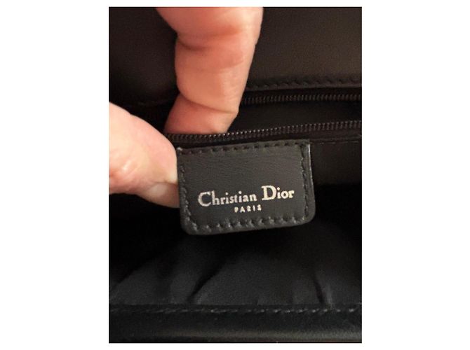 Borsa Dior Trotter in tela monogrammata e pelle nera Nero Bianco - vista 9