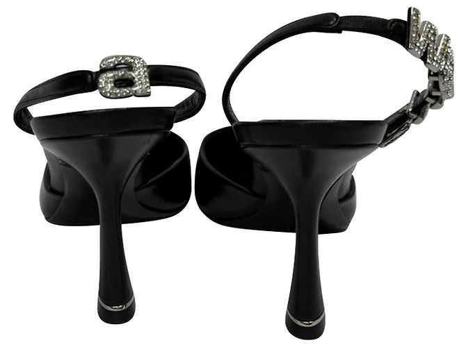 Alexander Wang Grace Décolleté Decorati in Pelle Nera Nero - vista 3