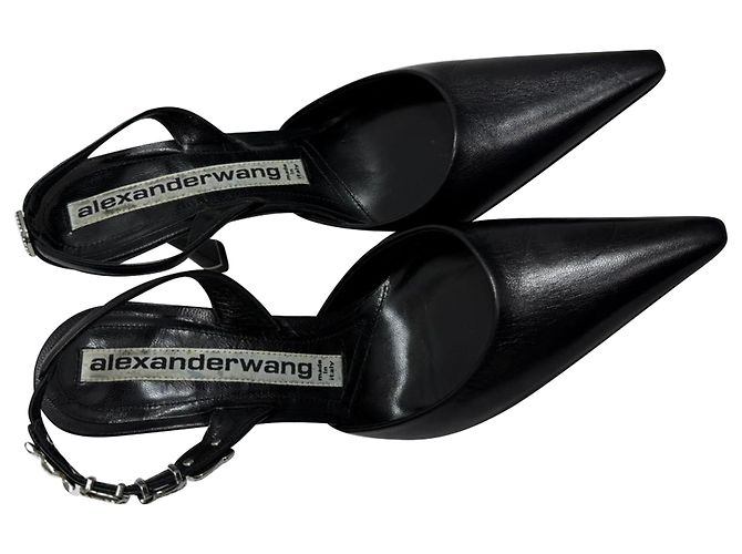 Alexander Wang Grace Décolleté Decorati in Pelle Nera Nero - vista 5