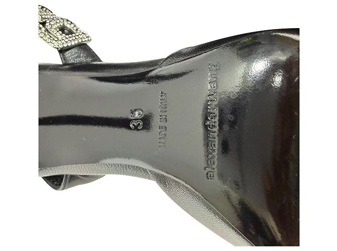 Alexander Wang Grace Décolleté Decorati in Pelle Nera Nero - vista 7