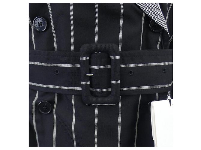 Cappotto a righe Mackintosh Nero - vista 7