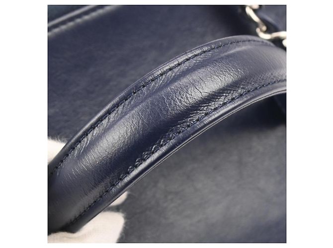 Chanel Vanity Case Take Away in Rattan e Pelle di Vitello Piccolo Blu navy - vista 6