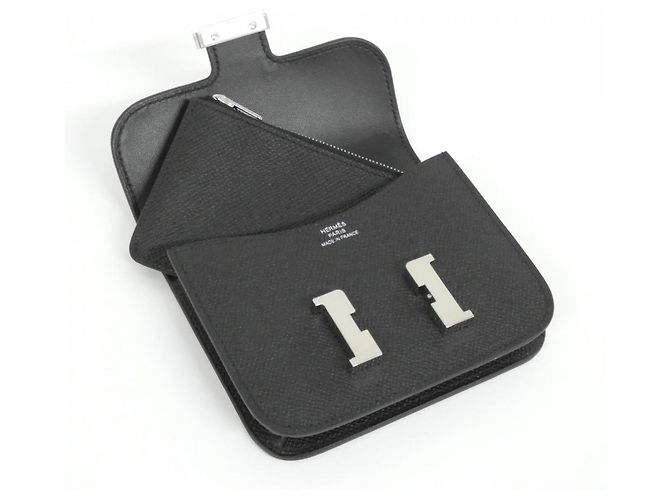 Billetera bi-fold slim Hermès Constance Negro - vista 3