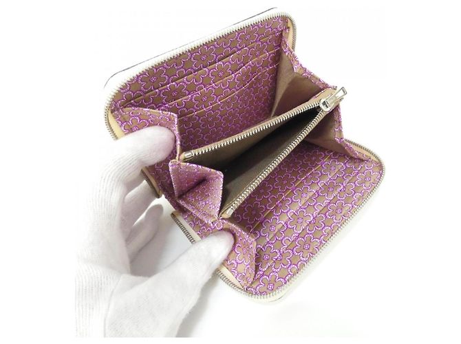 Silk In Hermès Lucky Daisy Bi-Fold Geldbörse Lila - Ansicht 5
