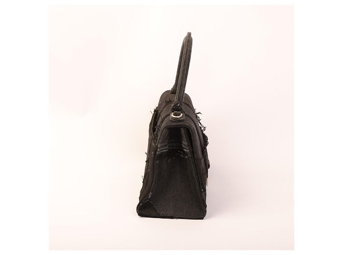 Bolso Balenciaga Hourglass en jeans patchwork negro - vista 2