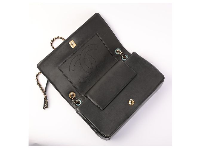 Borsa Chanel Mademoiselle Double Flap in pelle di agnello nera Nero - vista 5