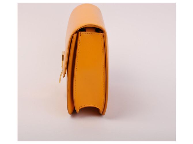 Céline Borsa Classic Box Pelle di Vitello Gialla Arancione - vista 3
