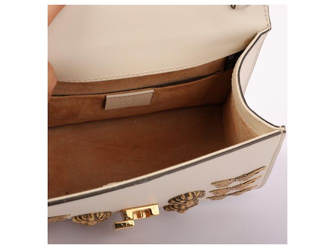 Borsa Gucci Sylvie in pelle bianca con striscia Web Bianco - vista 4