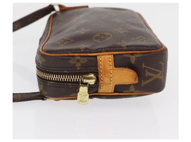 Louis Vuitton Pochette Marly Bandouliere Monogram Canvas Castaño - vista 4
