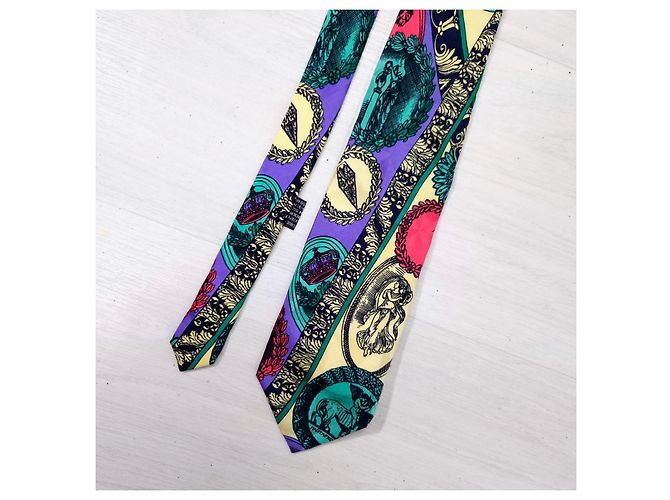 Gianni Versace silk patterned tie Multiple colors - view 6