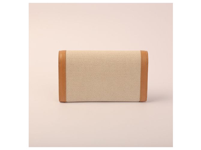 Saint Laurent Le Maillon Wallet on Chain Tela Beige e Pelle - vista 2