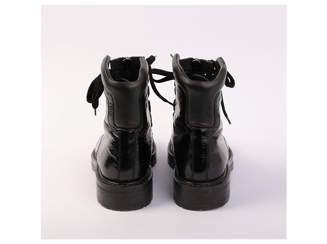 Botas de combate Saint Laurent William de cuero negro 38,5 - vista 2