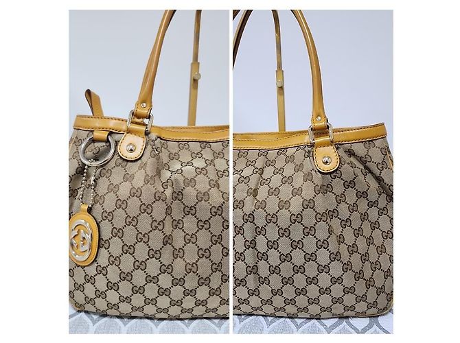 Gucci GG Canvas Sukey Medium Schultertasche Beige/Braun - Ansicht 6