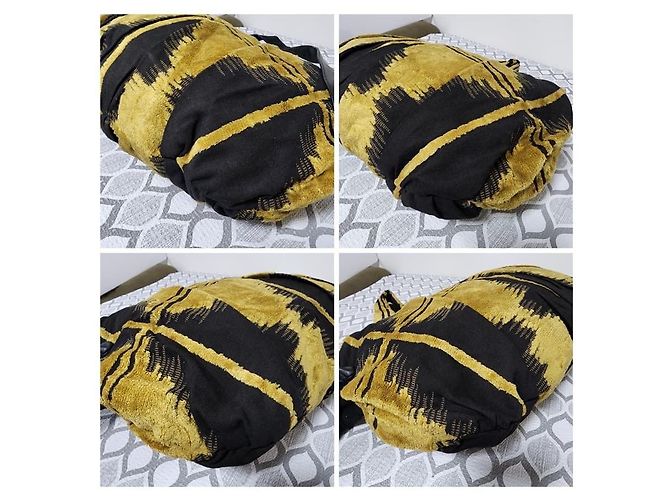 Borsa Hobo Hysteria in Velluto Gucci Nero/Giallo - vista 10