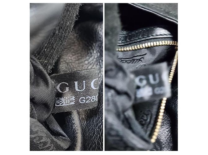 Borsa Hobo Hysteria in Velluto Gucci Nero/Giallo - vista 4